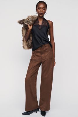 @merricksart x Maeve Faux-Suede Full-Length Colette Pants