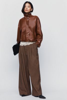 The Avery Wide-Leg Pleated Trousers by Maeve