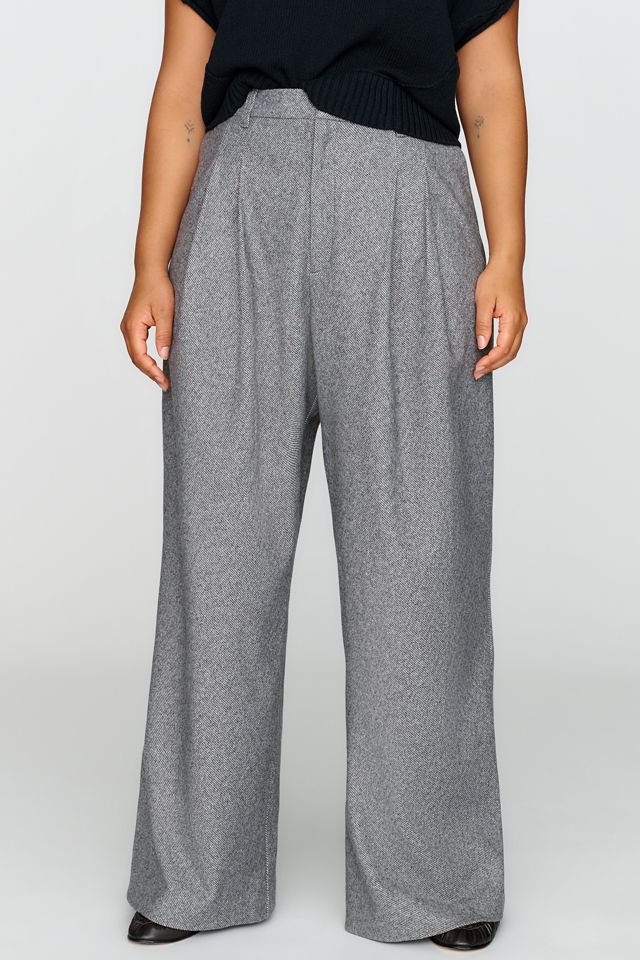 Maeve Avery Brushed Herringbone Wide-Leg Trousers #7