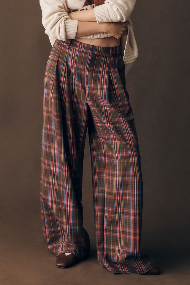 Maeve Avery Wide-Leg Pleated Trousers #1