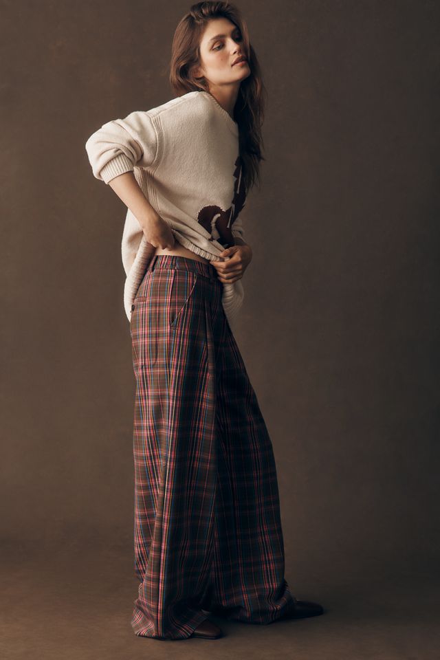 Maeve Avery Wide-Leg Pleated Trousers #2