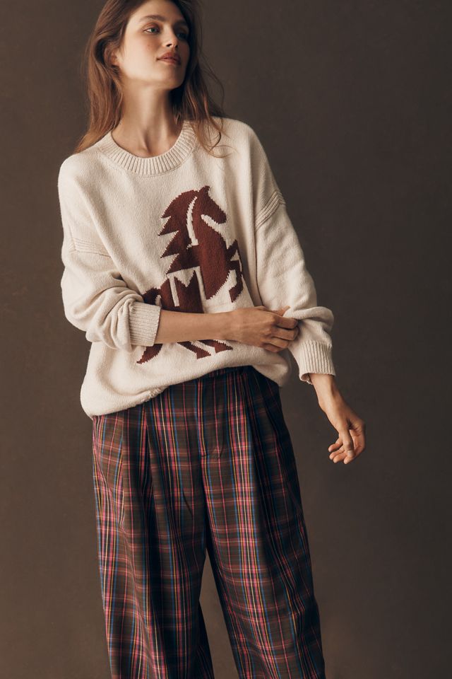 Maeve Avery Wide-Leg Pleated Trousers #3