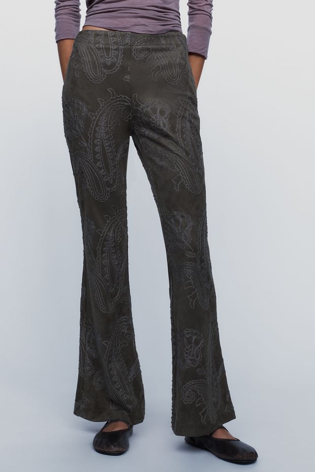By Anthropologie Velvet Mid-Rise Flare Pants #1