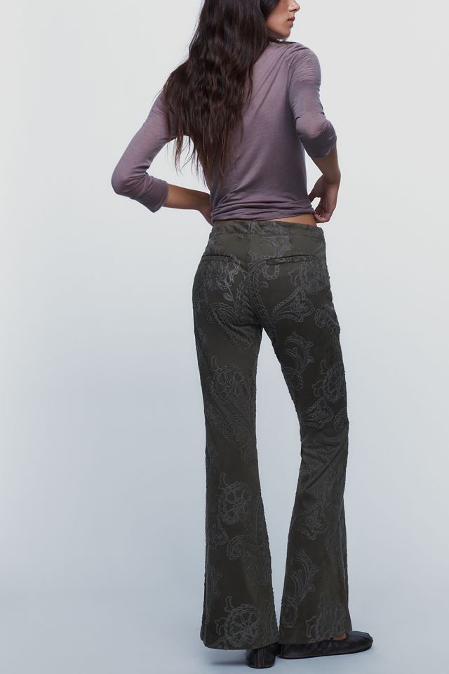 By Anthropologie Velvet Mid-Rise Flare Pants #2