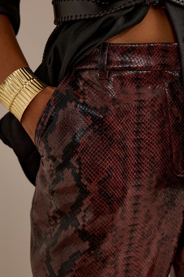 By Anthropologie Oxblood Snake Print Trousers | Anthropologie UK display picture 3