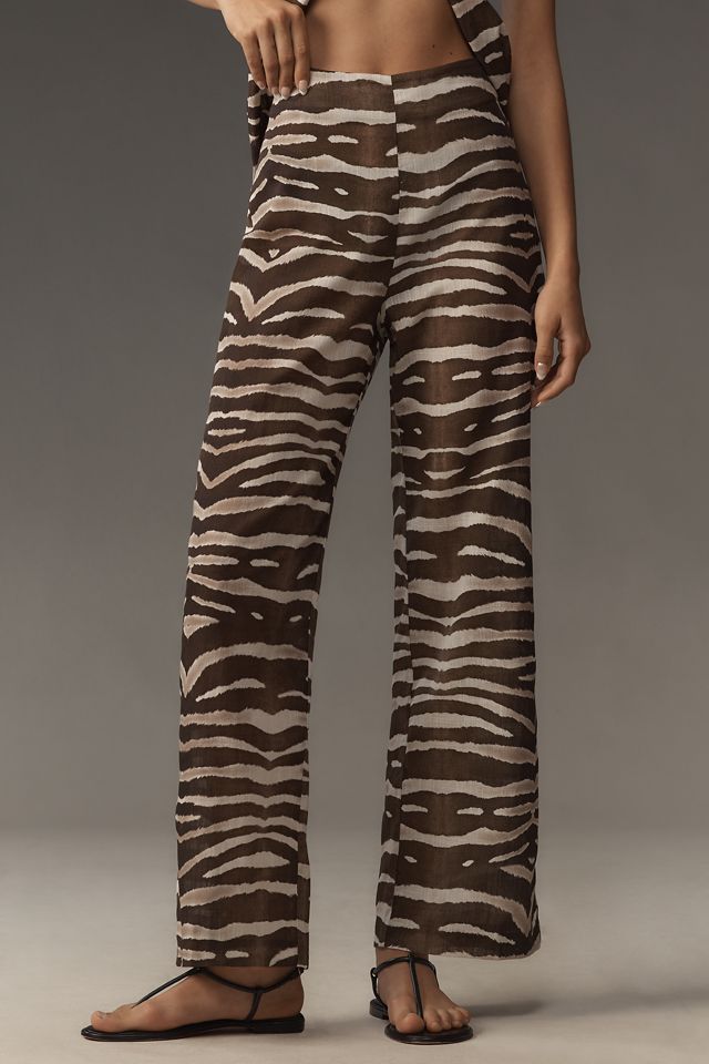 Especia Timora Zebra High-Rise Straight-Leg Pants #2