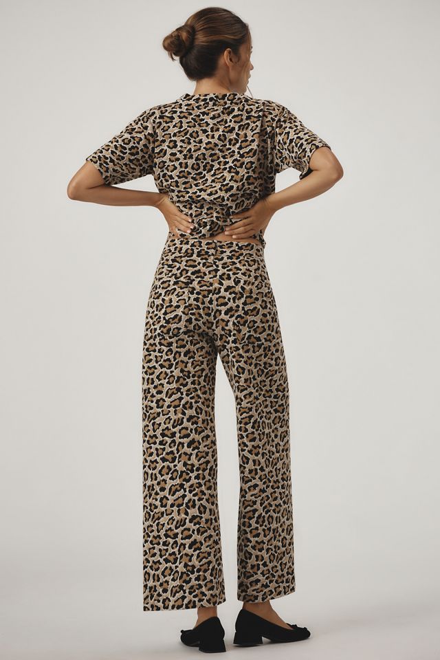 I Pantaloni Crop a Vita Alta Ettie di Maeve: Edizione Leopardo #1