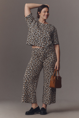 Shop Maeve The Ettie High-rise Crop Wide-leg Pants By : Knit Edition In Multicolor