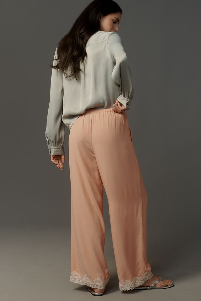 By Anthropologie Lace-Trim Silky Pull-On Pants #2