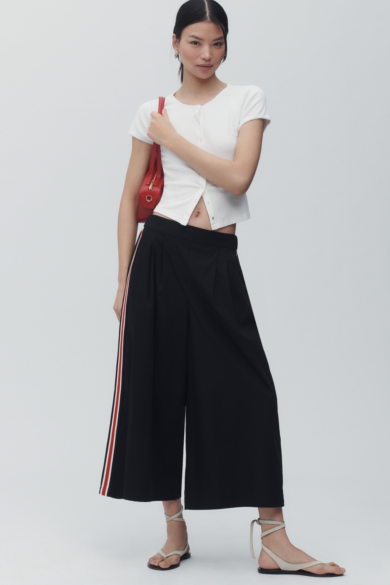 Maeve Pleated Track Culotte Trousers