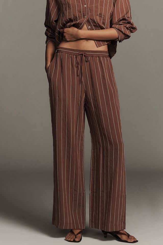 Brooklin Tie-Front Printed Pull-On Pants by Maeve #1