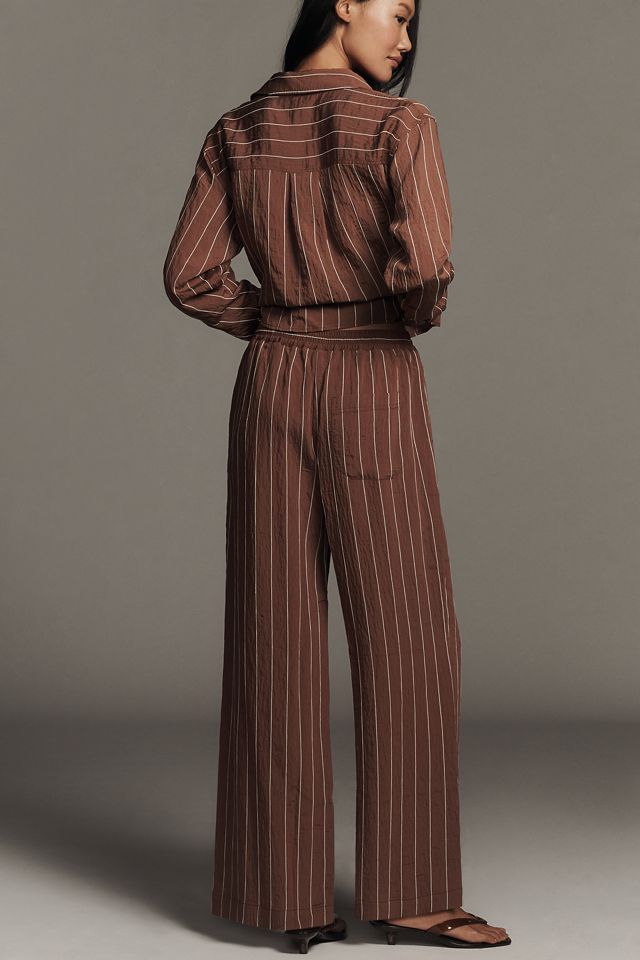 Brooklin Tie-Front Printed Pull-On Pants by Maeve #2