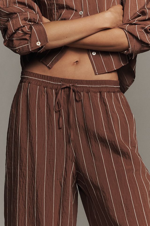 Brooklin Tie-Front Printed Pull-On Pants by Maeve #3