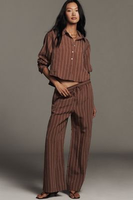 Brooklin Tie-Front Printed Pull-On Pants by Maeve