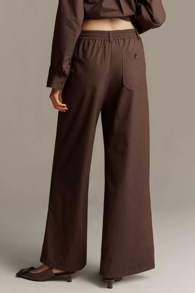 The Brooklin Poplin Tie-Front Pull-On Pants by Maeve #2