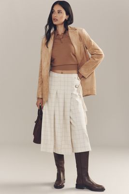 By Anthropologie Pleated Wrapped Culotte Pants