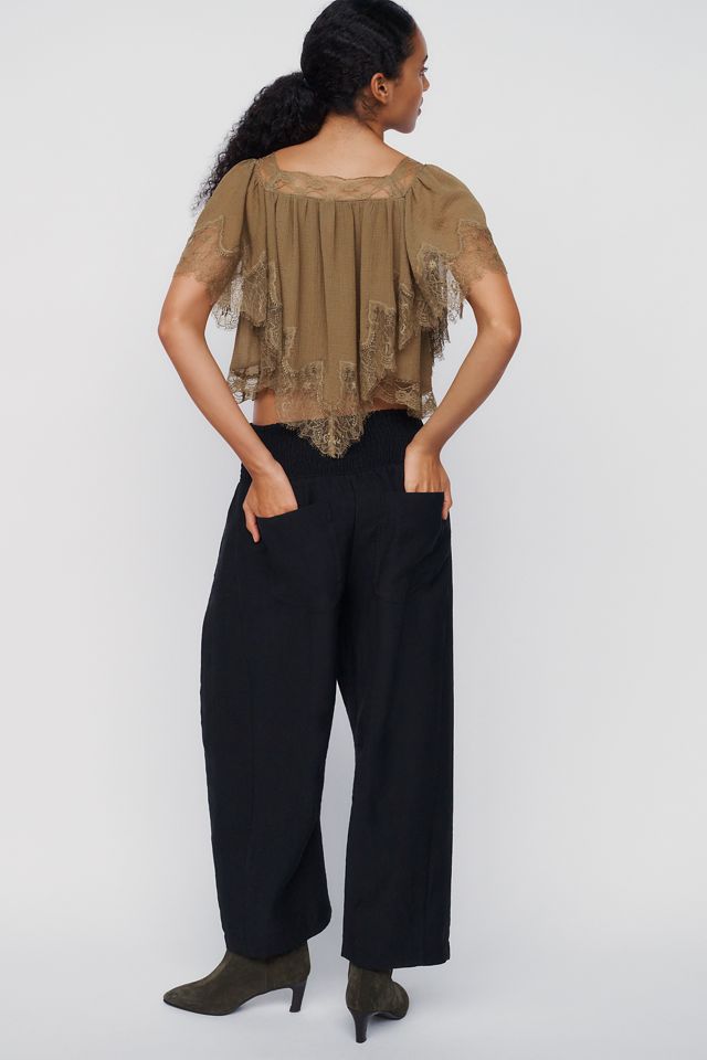 Pilcro Reese Smocked Pull-On Barrel Pants #3