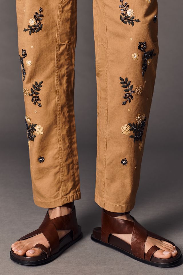 The Wanderer Mid-Rise Relaxed-Leg Pants by Pilcro: Appliqué Edition #2