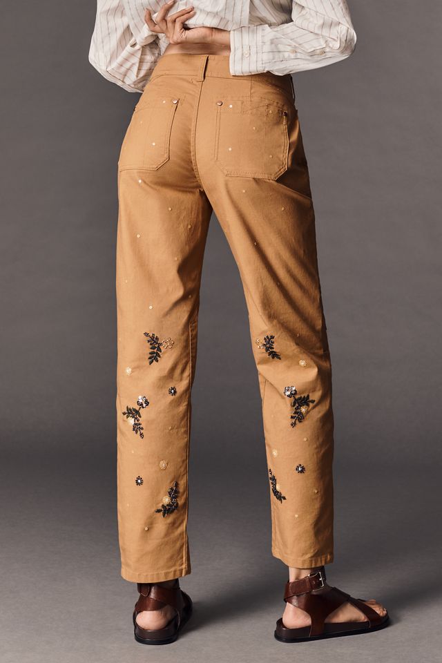 The Wanderer Mid-Rise Relaxed-Leg Pants by Pilcro: Appliqué Edition #3