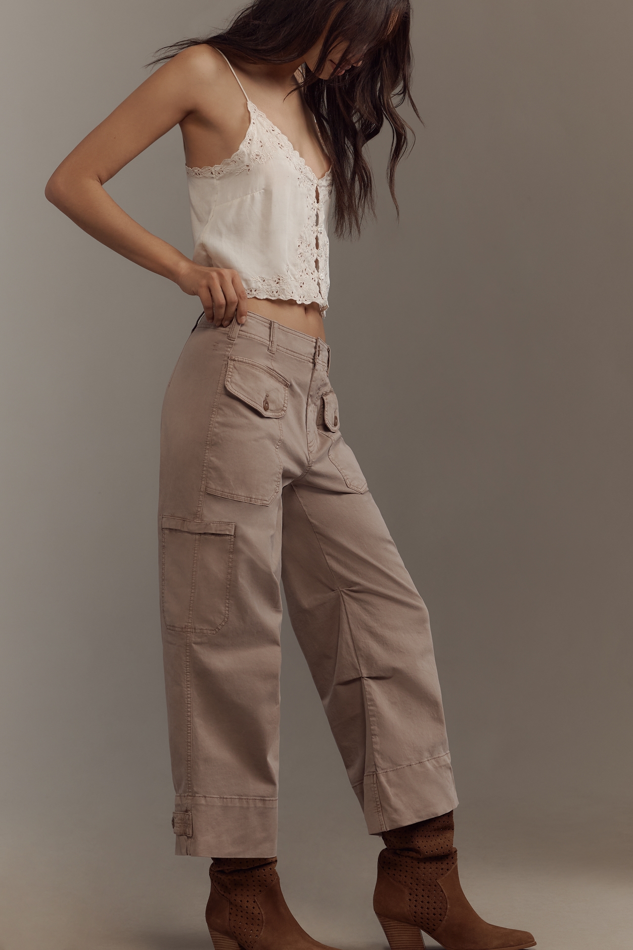 Pilcro Cropped Wide-Leg Pants