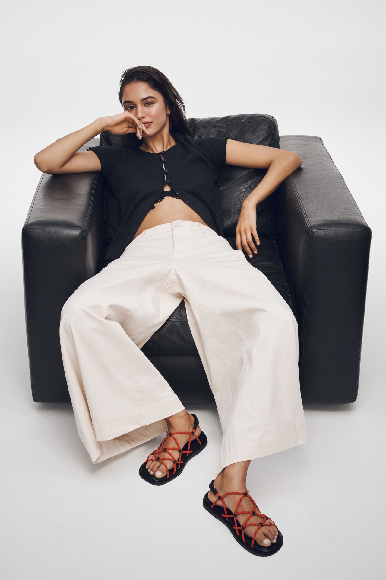 Maeve Ultra-Wide-Leg A-Line Chino Pants