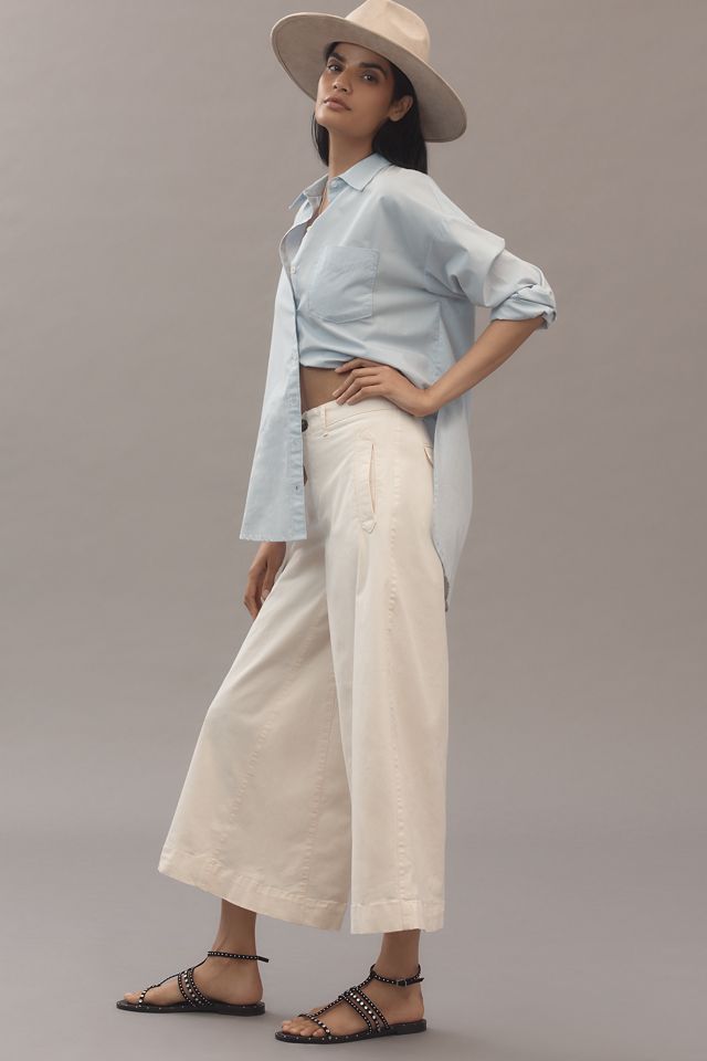 Maeve Ultra-Wide-Leg A-Line Chino Pants #4