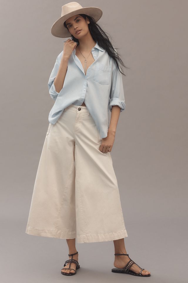 Maeve Ultra-Wide-Leg A-Line Chino Pants #2