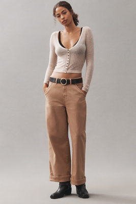 Pilcro The Mason High-rise Relaxed Gaucho Ankle Jeans By  Pants In Brown