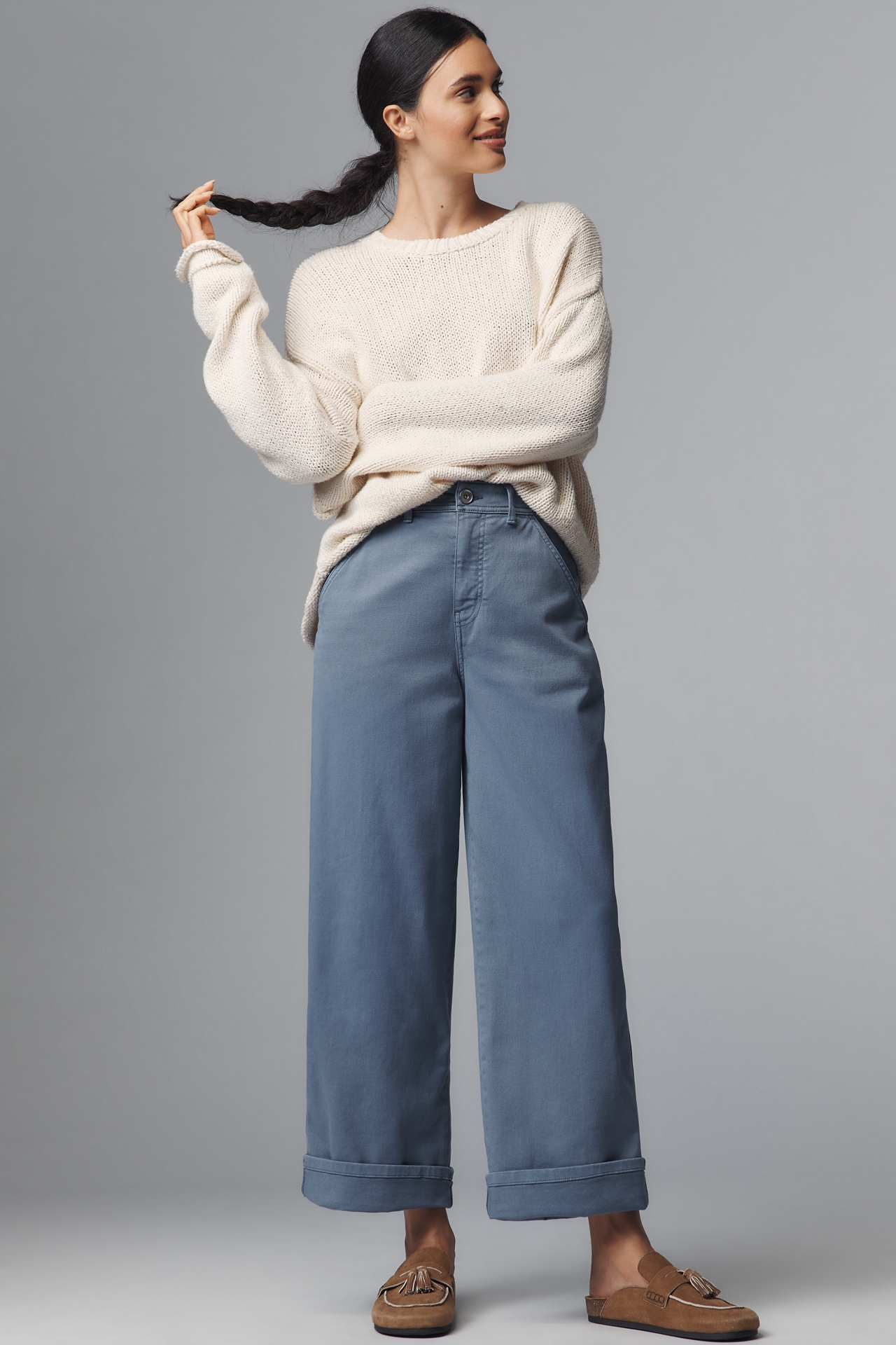 The Mason High-Rise Relaxed Gaucho Ankle Jeans by Pilcro