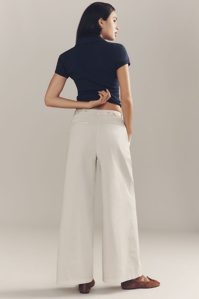 By Anthropologie Low-Rise Pleated Wide-Leg Trousers #3