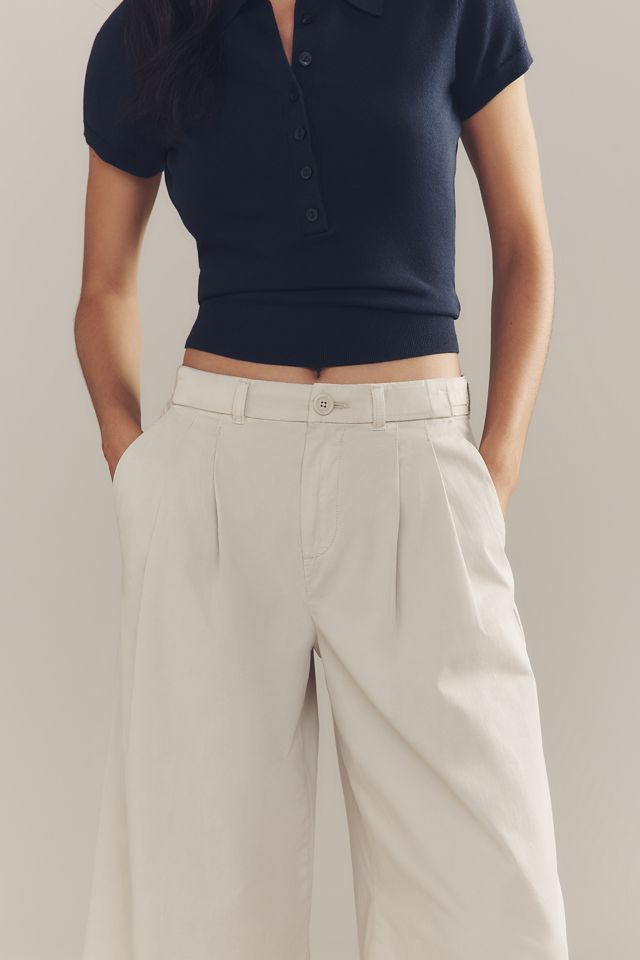 By Anthropologie Low-Rise Pleated Wide-Leg Trousers #4