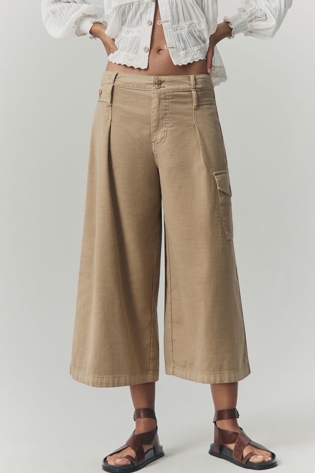 Pilcro Cotton Crop Wide-Leg Pants #1