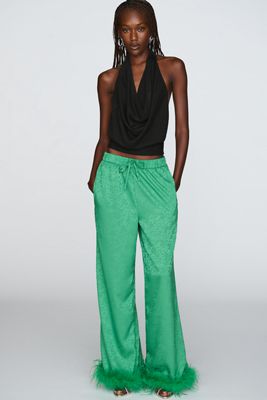 The Tales Frida Faux-Feather Pants