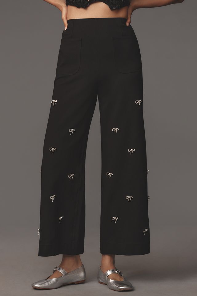 The Colette Bow Crop Wide-Leg Pants by Maeve #1
