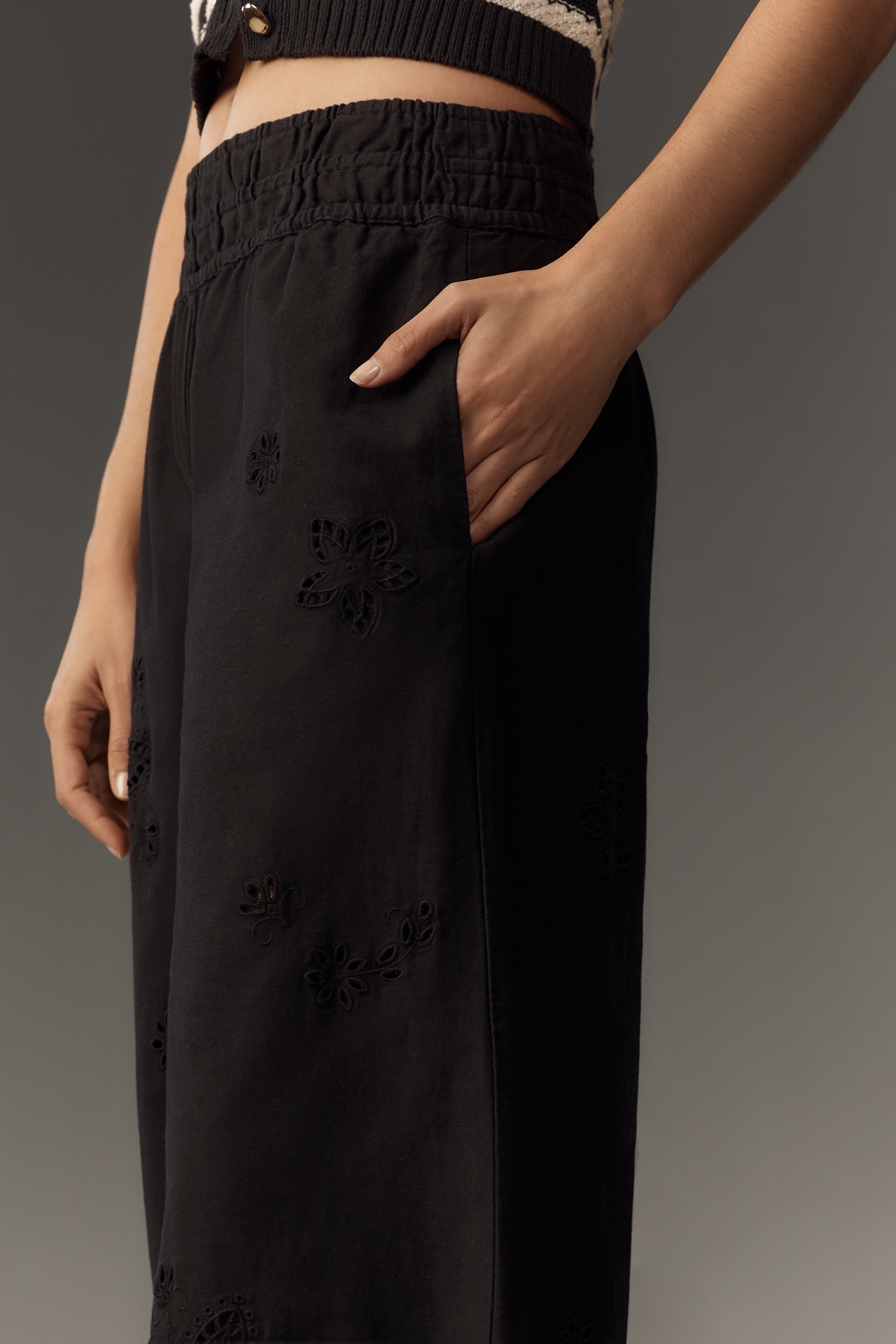 The Somerset Pull-On Pants: Washed Embroidered Edition