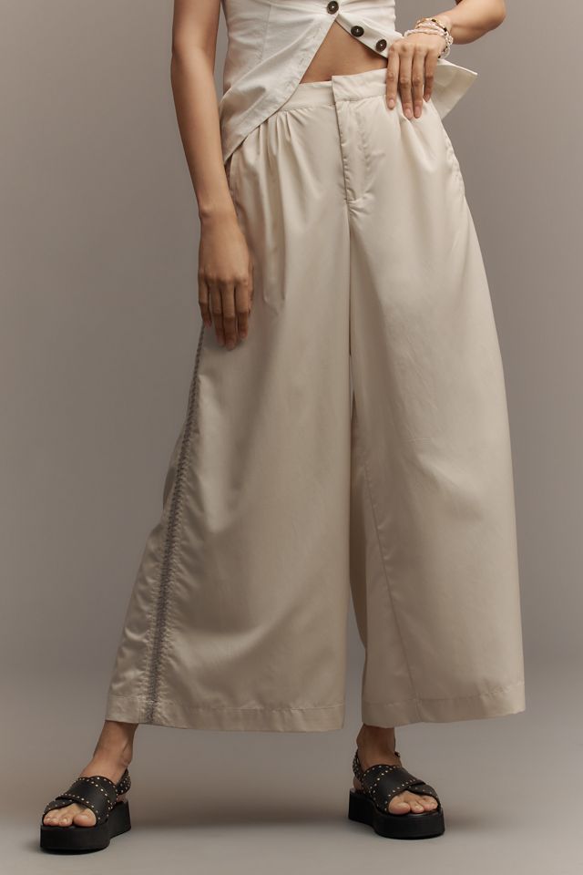 By Anthropologie Pleated Embroidered Trousers #2