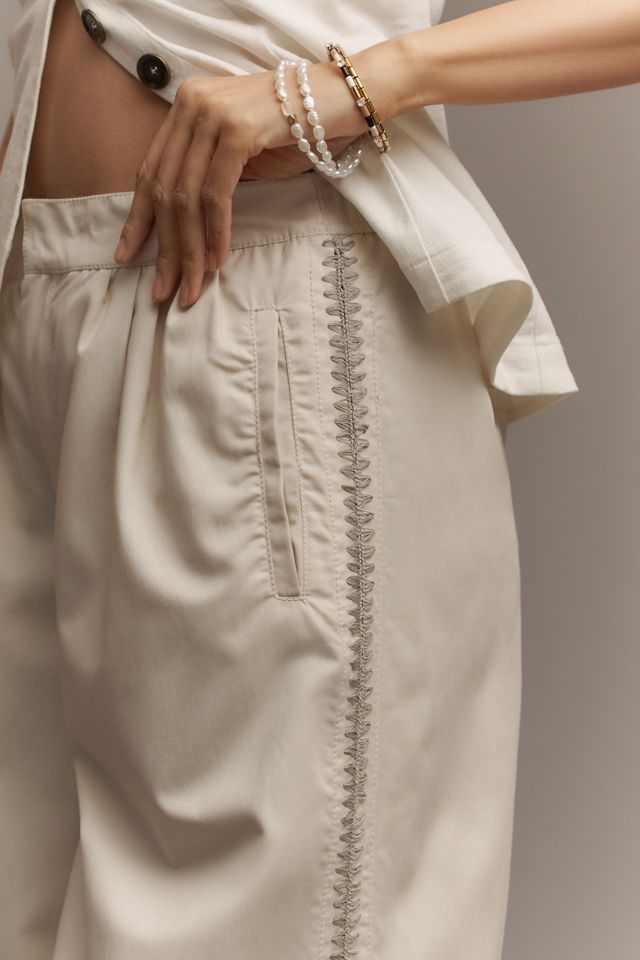 By Anthropologie Pleated Embroidered Trousers #4