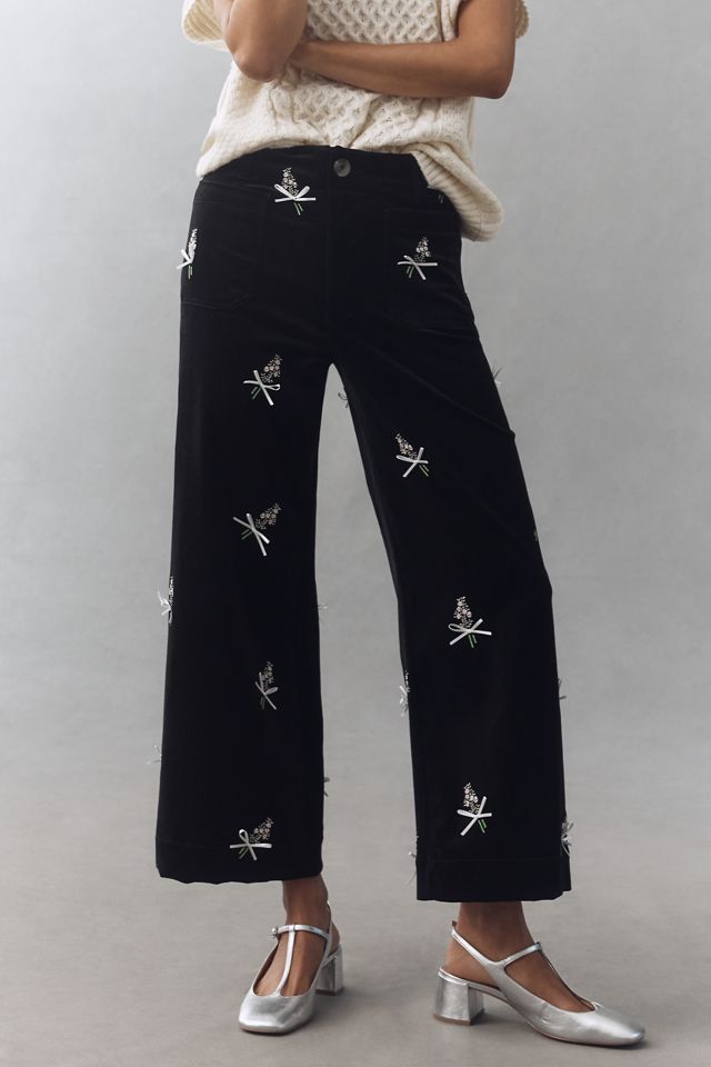 The Colette 3D Bouquets Crop Pants by Maeve #1