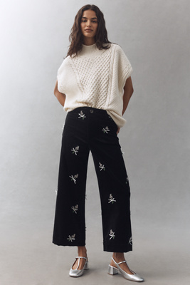 The Colette 3D Bouquets Crop Trousers by Maeve