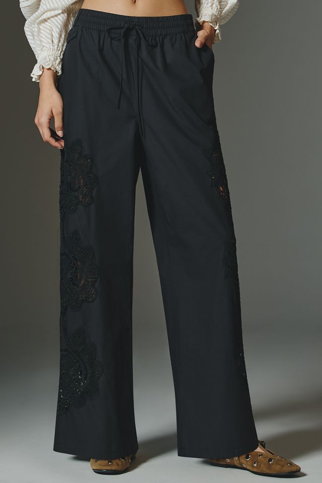 Brooklin Embroidered Track Pants by Maeve #1