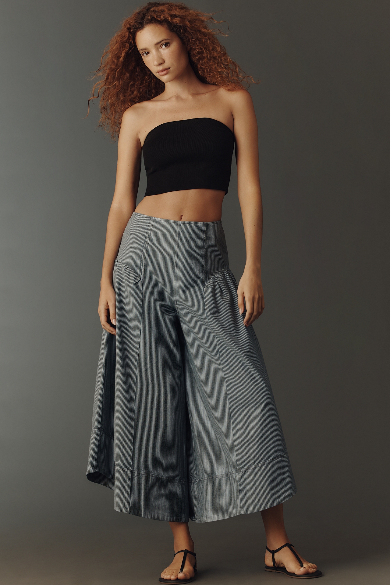 By Anthropologie Cotton Basque Waist Pants