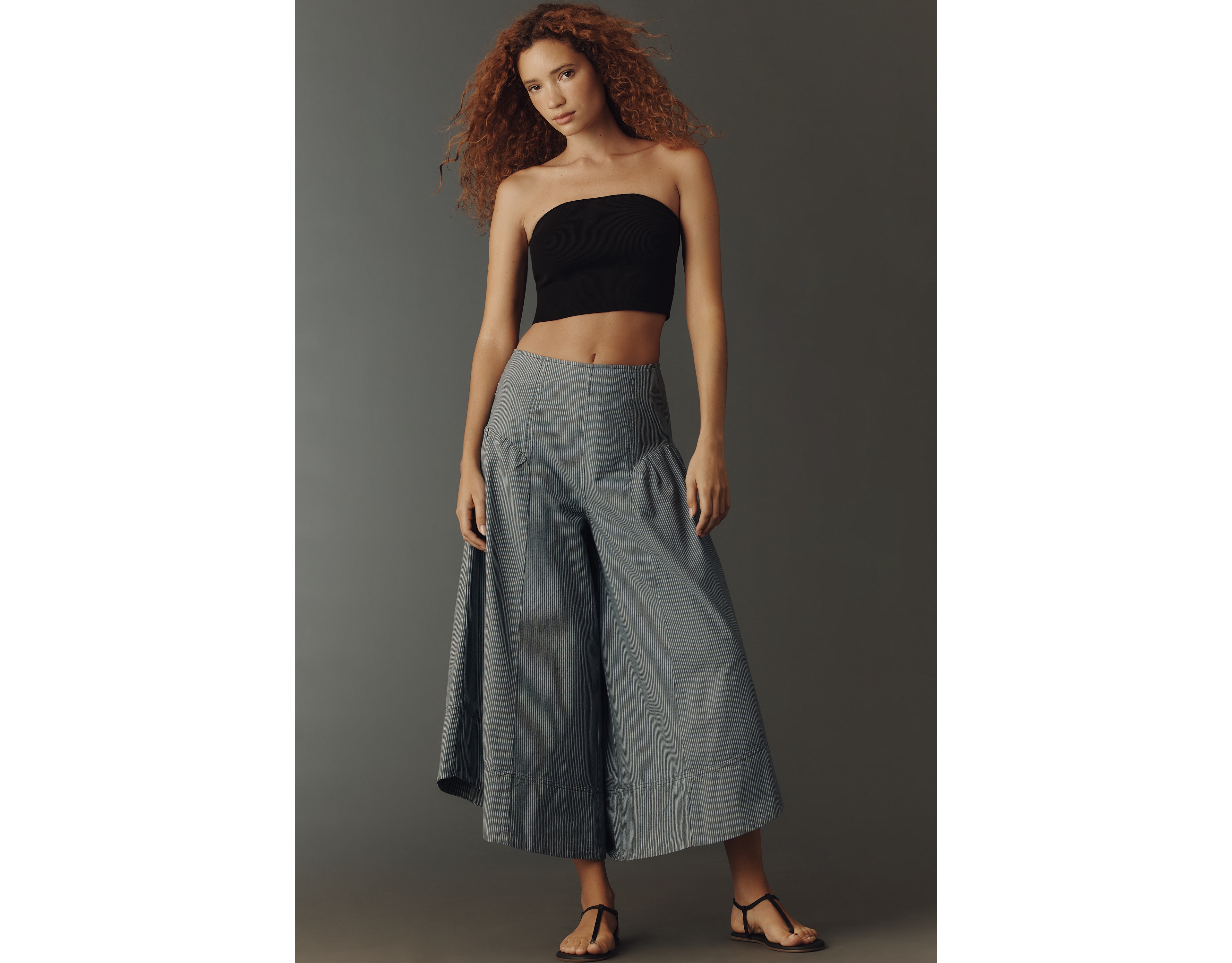 By Anthropologie 100% Cotton Basque Waist Pants