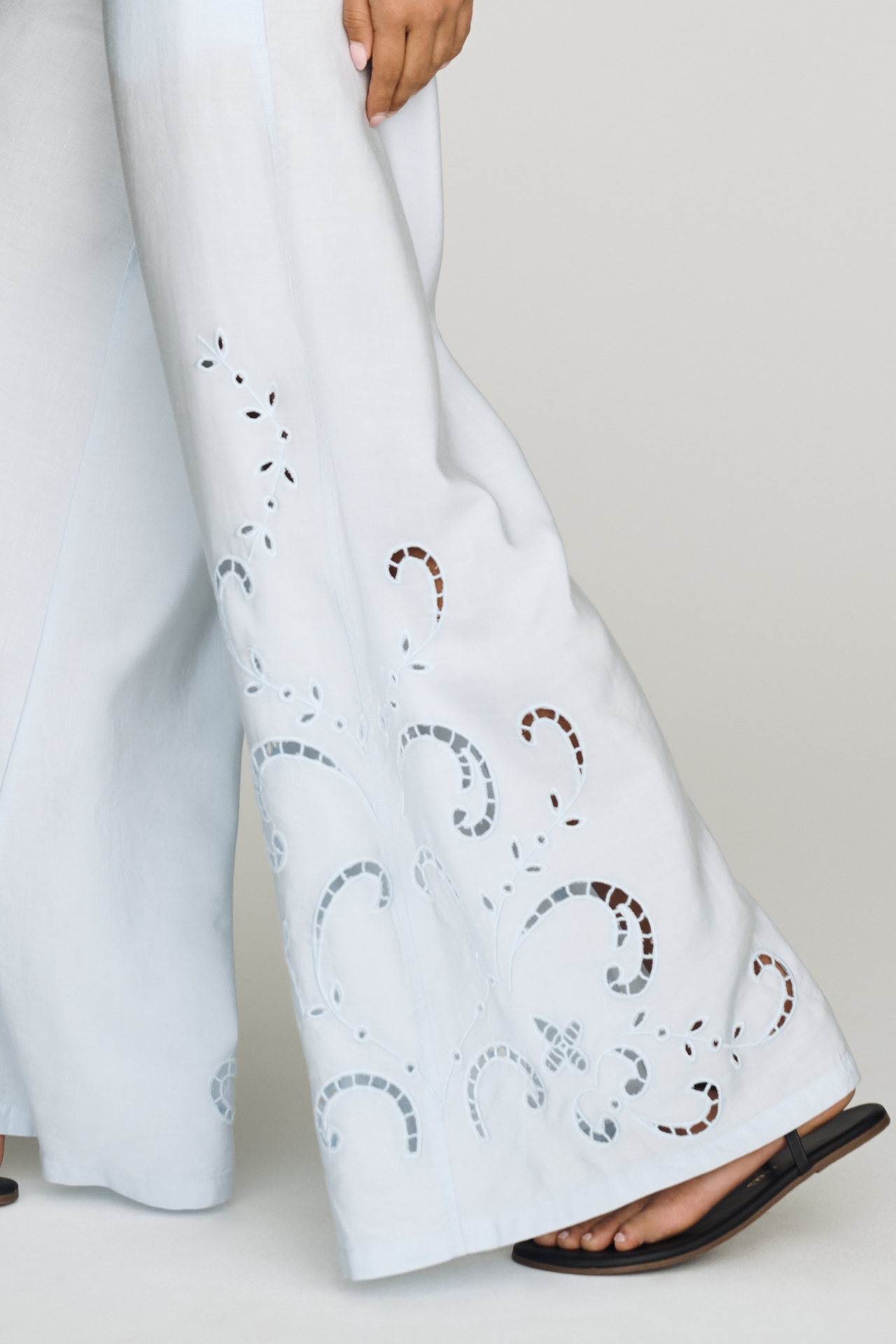 By Anthropologie Cutwork Palazzo Pants