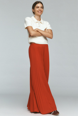 Blithe Pleated Wide-leg Pants In Red