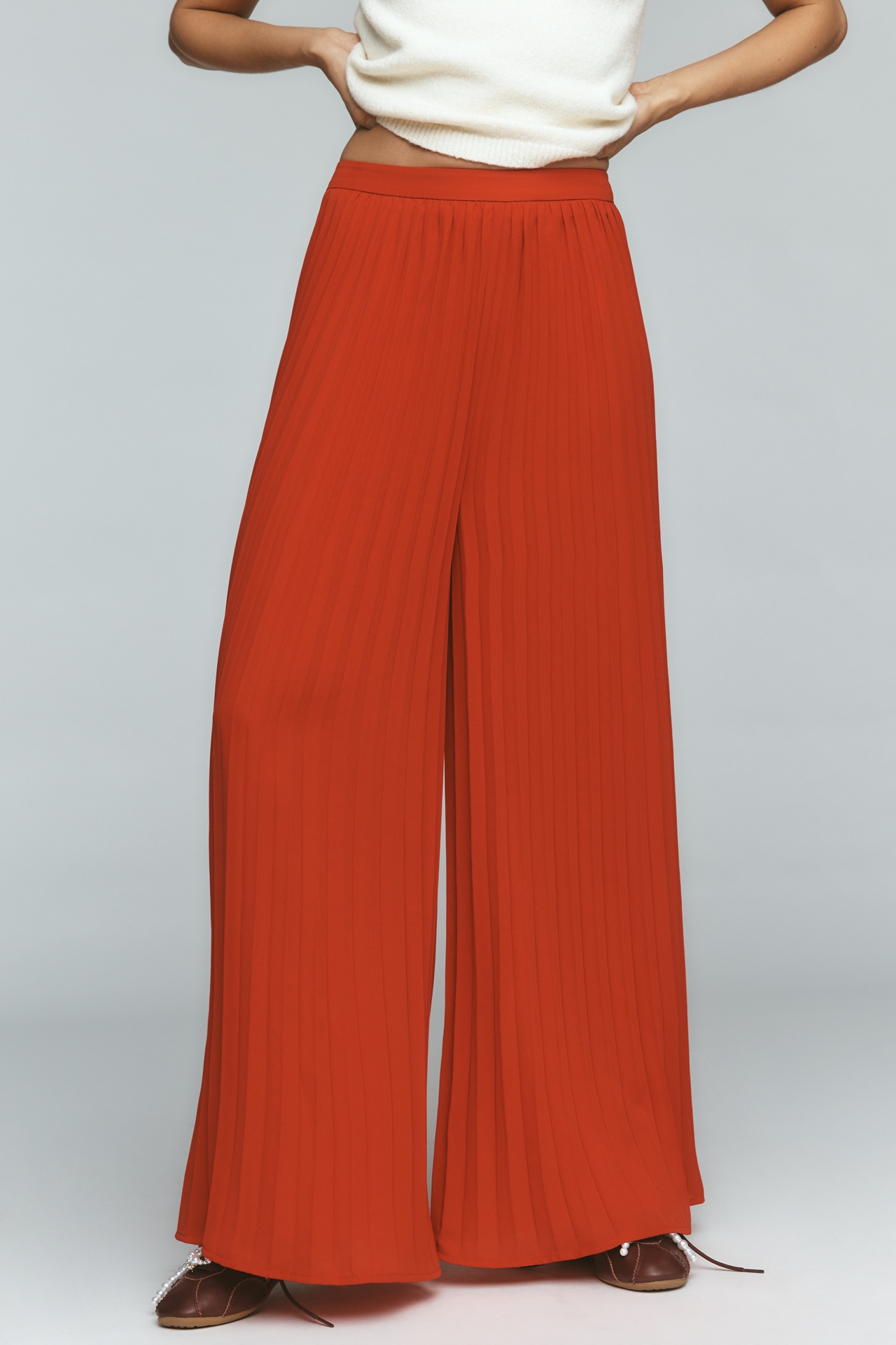 BLITHE Pleated Wide-Leg Pants