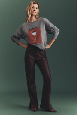 Siempre Faux Leather High-Rise Flare Pant