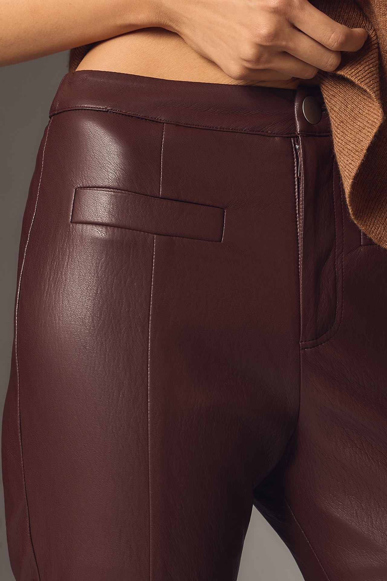 Siempre Faux-Leather High-Rise Flare Pant