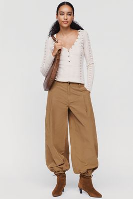 RAISONNEL 100% Cotton Balloon Jogger Pants