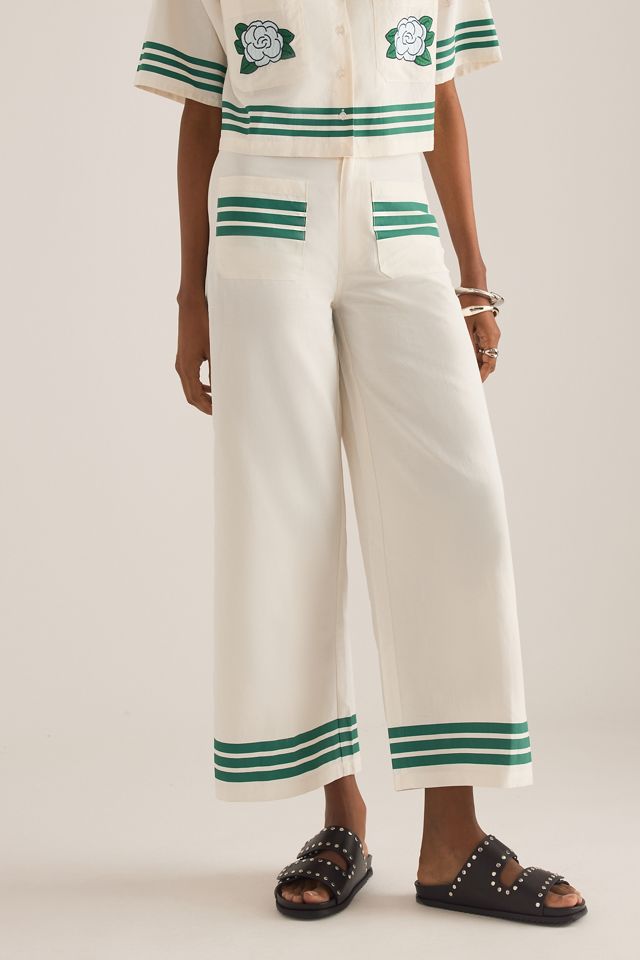 The Tiny Big Sister Stripe Crop Wide-Leg Trousers #3