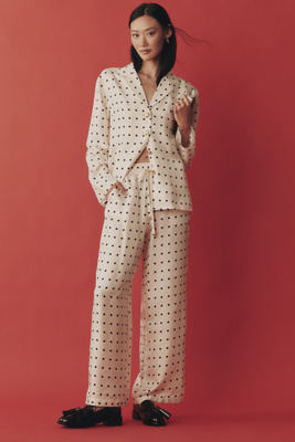 Maude Club Ziggy Dot Silk Pants In Neutral